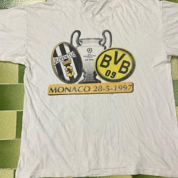 Retro 1997 Uefa Champions League The Final Borussia Dortmund Vs Juventus Shirt - Picture 1 of 4